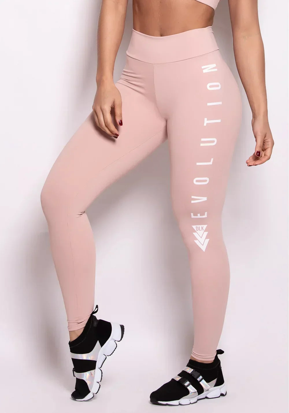 Calça legging poliamida rosê com silk evolution