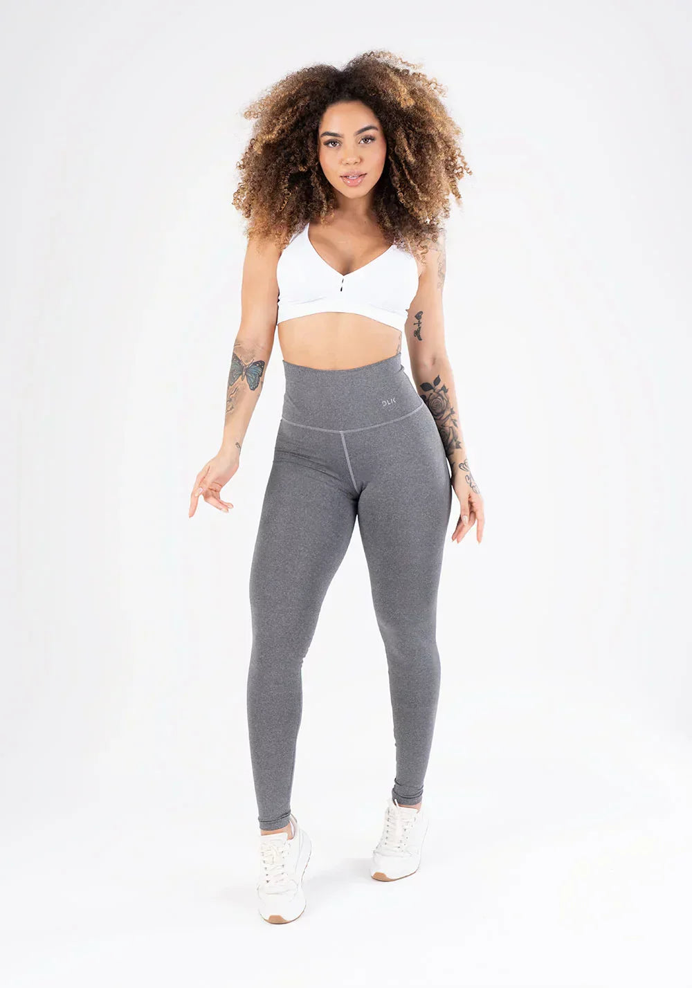 Conjunto Calça + Top legging mescla cintura alta básica