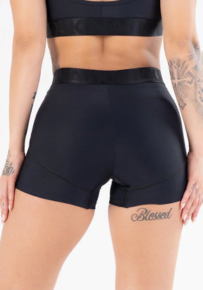 Conjunto Short nation + Top com elástico cruzado preto