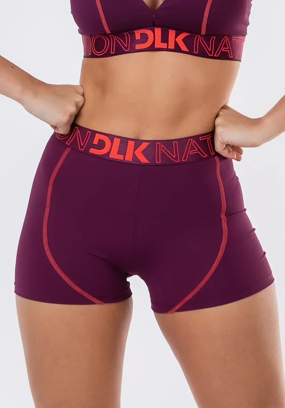 Conjunto Short nation com elástico na cintura + Top vinho