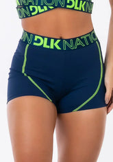 Conjunto Short nation com elástico na cintura + Top azul marinho