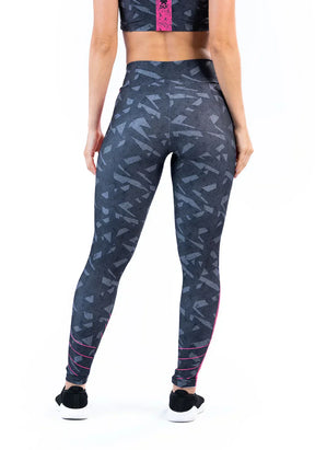 Conjunto Legging fitness feminina + Top new printed estampada abstrato pink