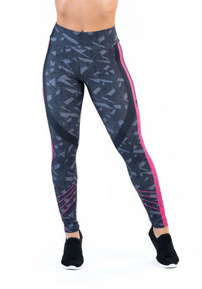 Conjunto Legging fitness feminina + Top new printed estampada abstrato pink