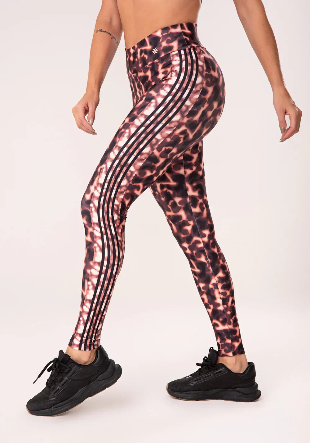 Conjunto Legging fitness feminina + Top estampada casco de tartaruga marrom printed