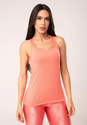 Conjunto Camiseta fitness feminina + Calça Legging coral modelo nadador com recortes flow