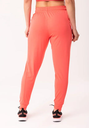 Conjunto Calça + Top jogger feminina coral com bolso flow