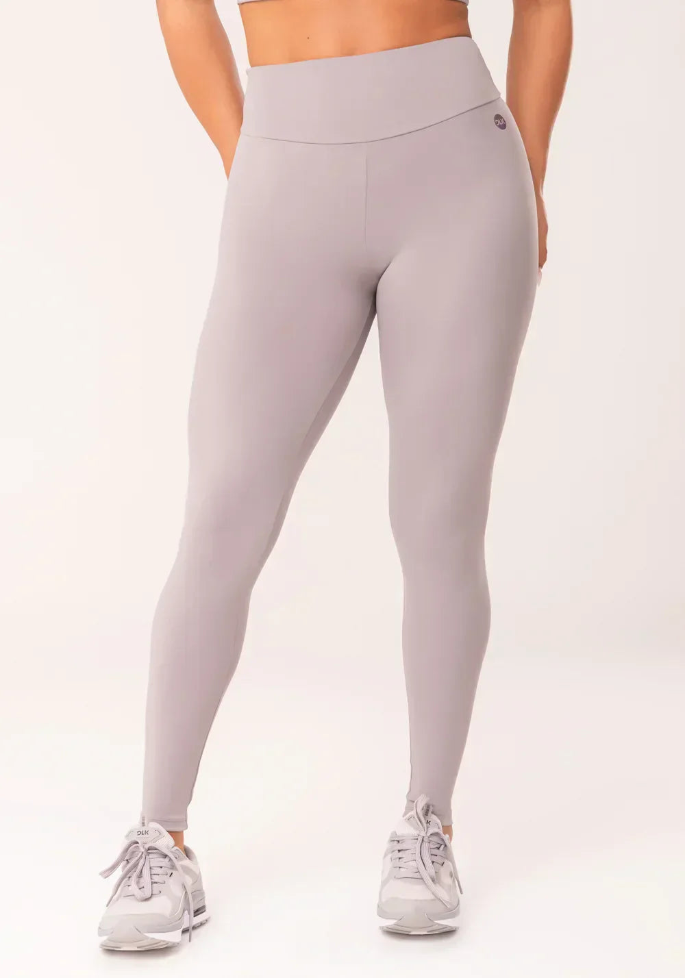 Conjunto Legging fitness feminina + Top cinza com cós largo oasis