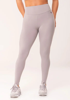 Conjunto Legging fitness feminina + Top cinza com cós largo oasis