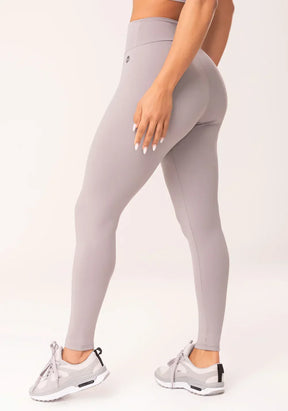 Conjunto Legging fitness feminina + Top cinza com cós largo oasis