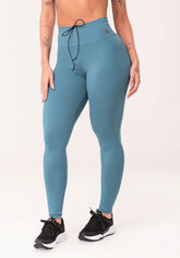 Conjunto Legging fitness feminina + Top azul com cadarço oasis