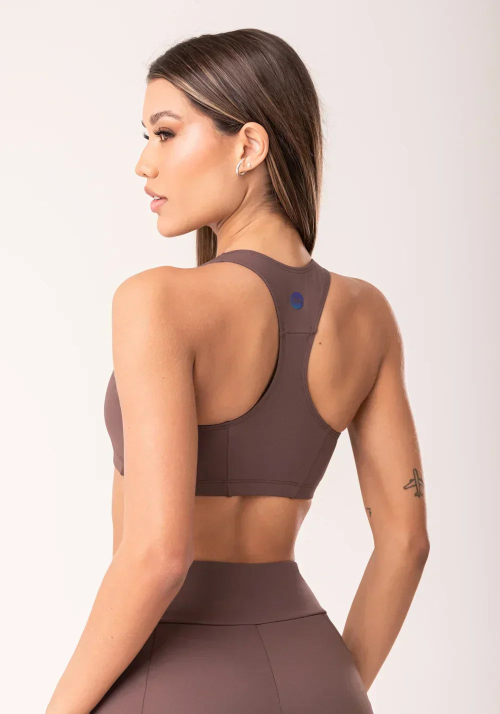 Conjunto Top fitness feminino nadador + Bermuda marrom oasis Avalie agora!