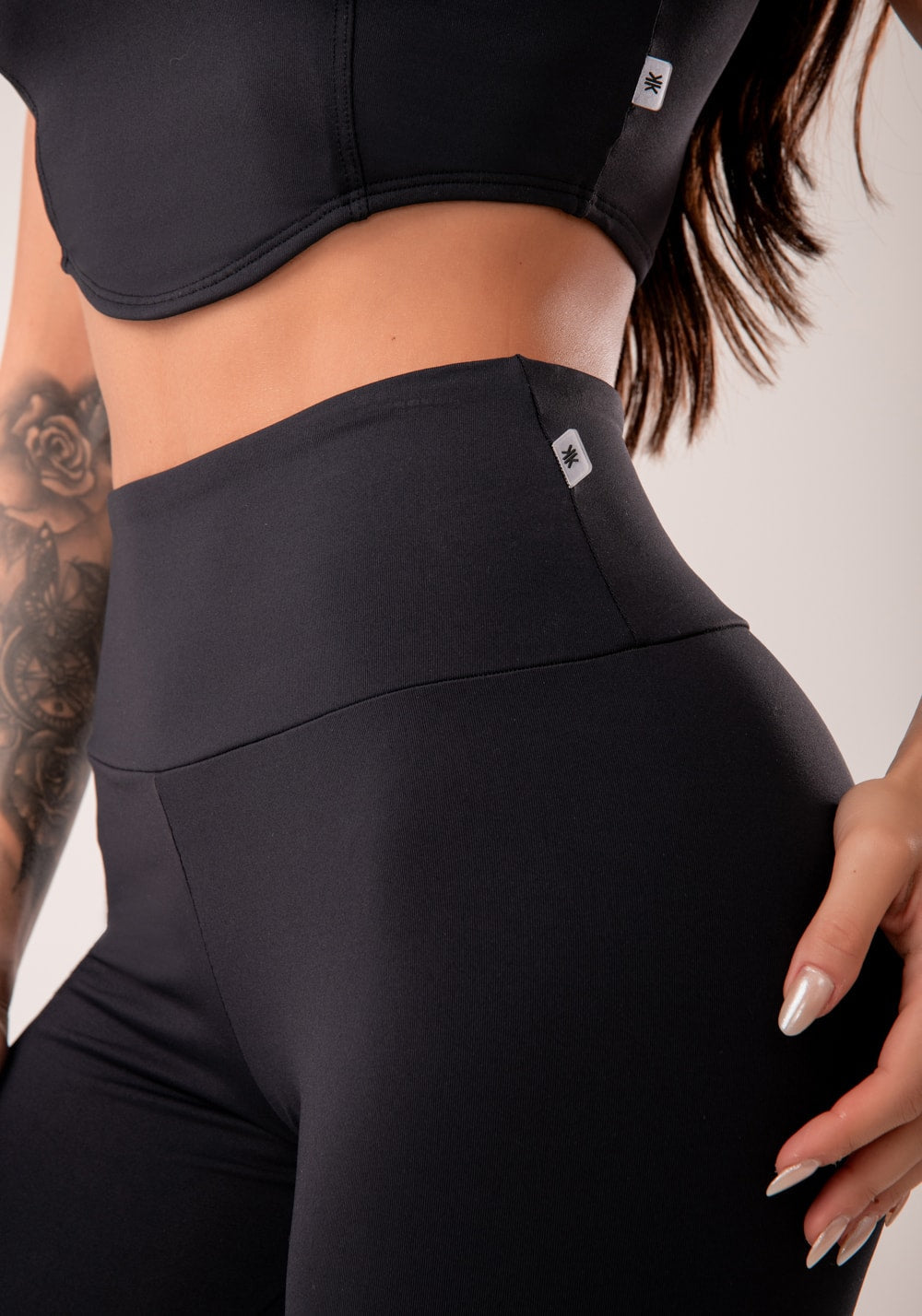 Conjunto Legging + Top fitness feminina preto harmony