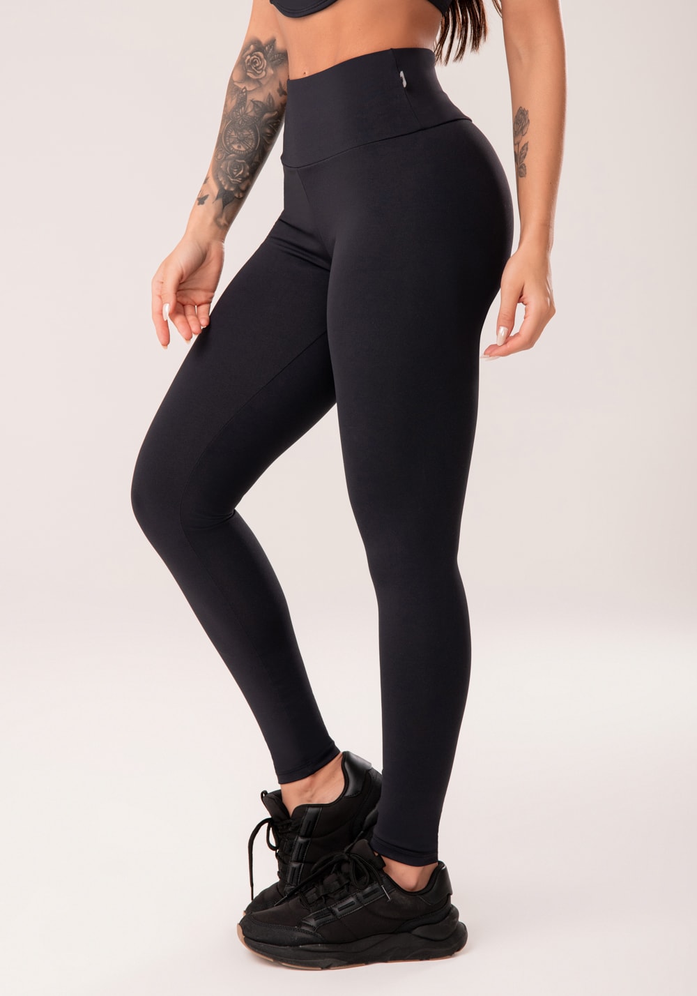 Conjunto Legging + Top fitness feminina preto harmony