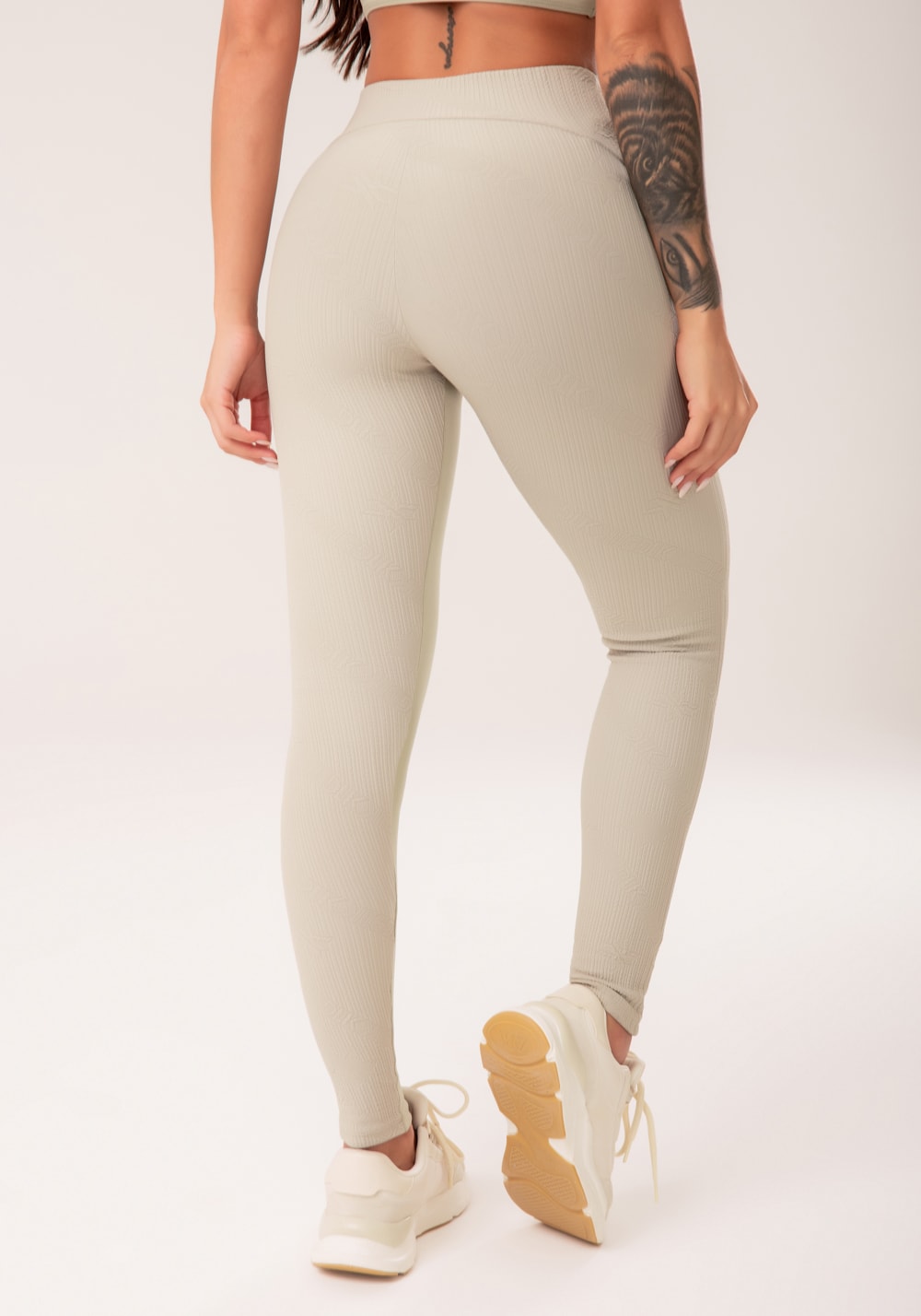 Conjunto Legging + Top fitness feminina oliva cós transpassado harmony