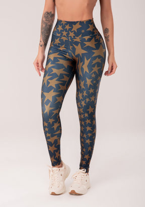 Conjunto Legging + Top fitness feminina estampada estelar astral