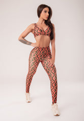 Conjunto Legging + Top fitness feminina estampada conectar astral